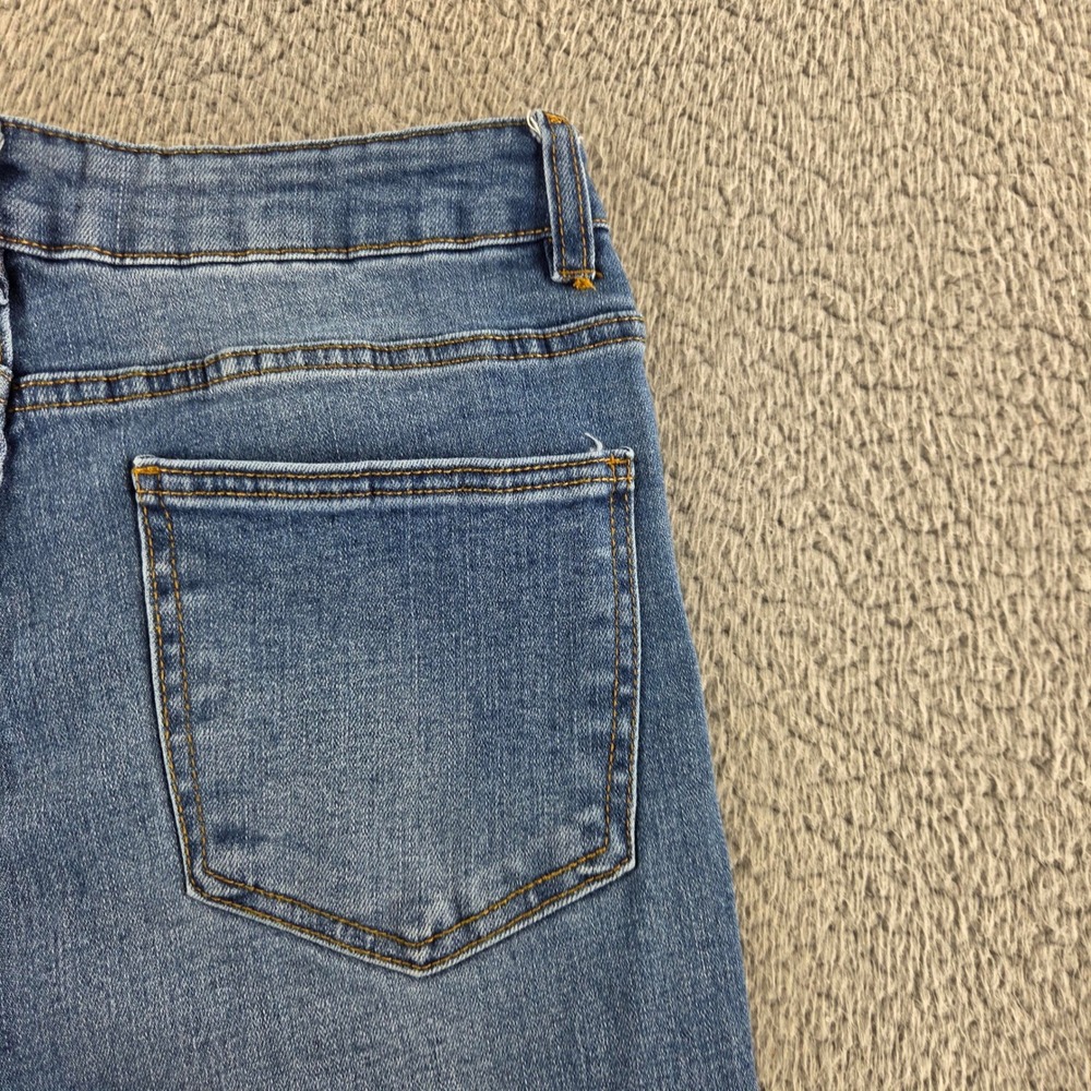 OAT New York Jeans Womens 28 Blue Medium Wash High Rise Straight Raw Hem Denim - Picture 15 of 16